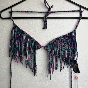 Tribal Triangle Tassel String Bikini Top